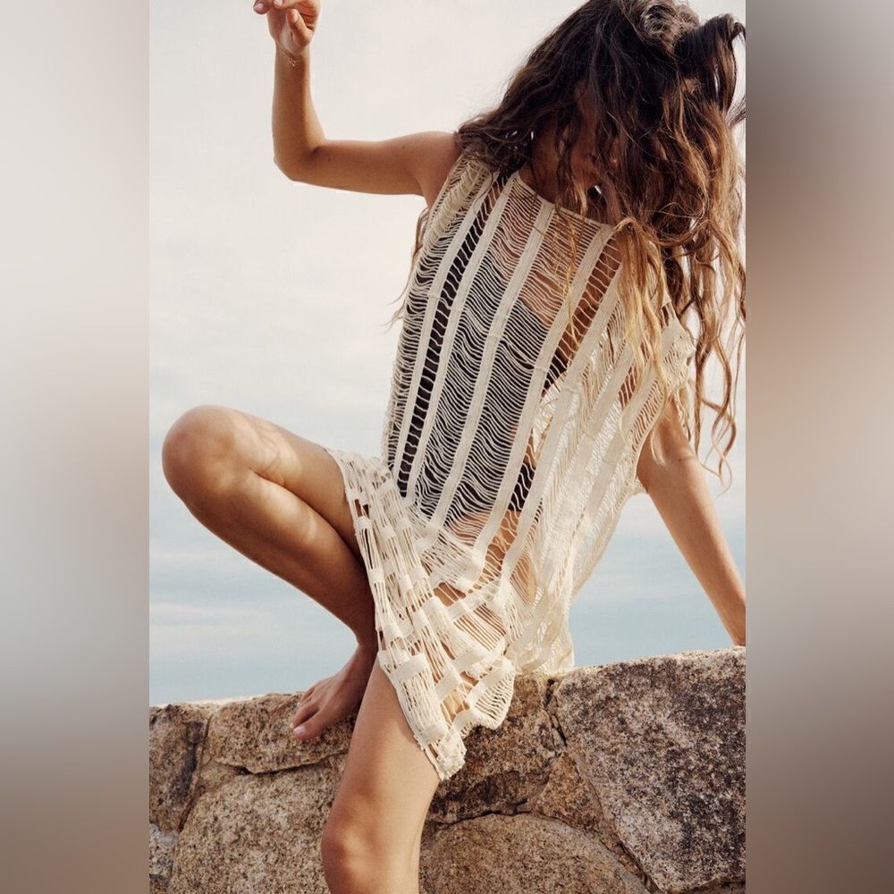 ZARA OPEN WEAVE MIDI TUNIC - Picture 5 of 9